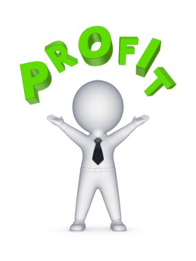 mutlu bir 3d insan ve word kar.