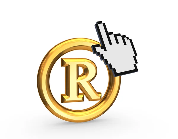 Cursor en copyright-symbool. — Stockfoto