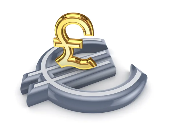 Pound sterling and euro. — Stock Photo, Image