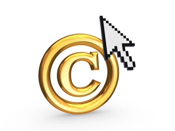 Cursor en copyright-symbool. — Stockfoto