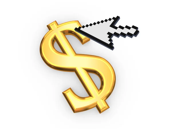 Cursor und Symbol des Dollars.. — Stockfoto