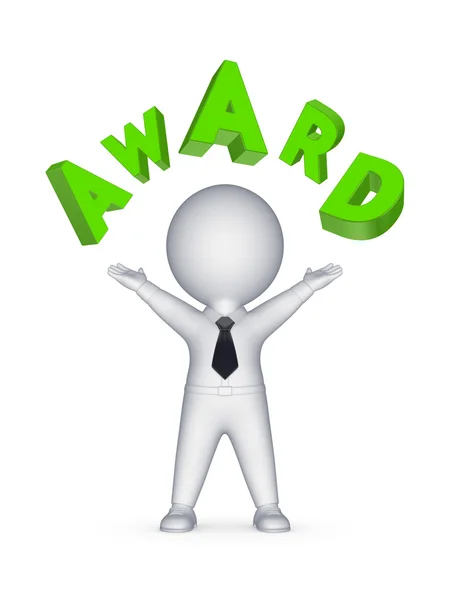 3d person and word AWARD. — Stock Photo, Image