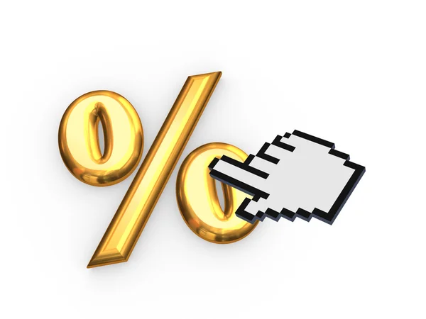 Cursor and symbol of percents. — Stock Photo, Image