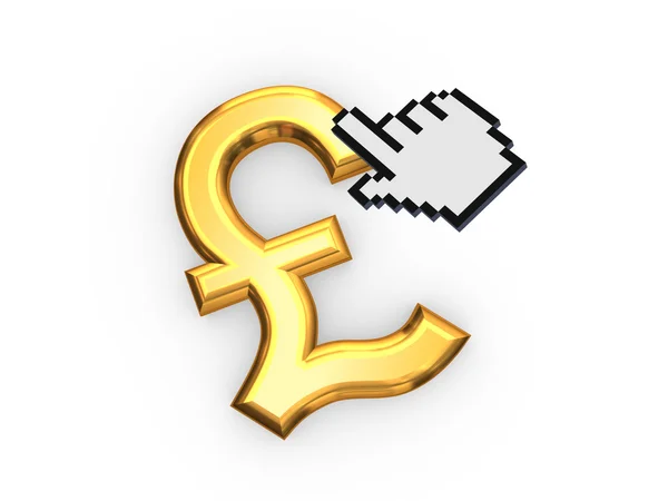 Cursor und Symbol für das Pfund Sterling.. — Stockfoto