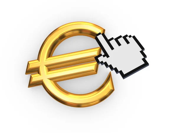 Kursor i symbol euro. — Zdjęcie stockowe