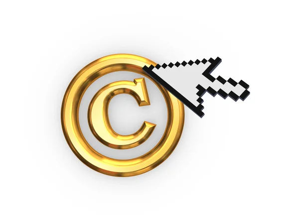 Cursor en copyright-symbool. — Stockfoto
