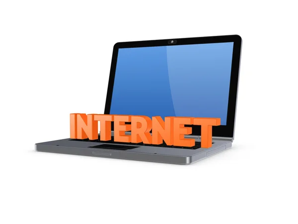 Woord van internet op laptop. — Stockfoto