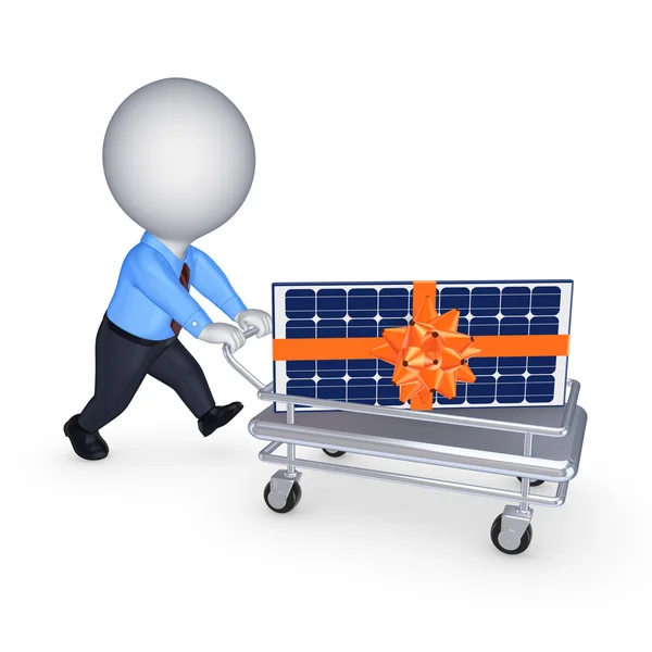 Solar battery on a pushcart. — Stock Photo, Image