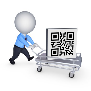 arabasında qr kodu sembolü.