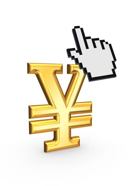 Cursor en symbool van yen. — Stockfoto