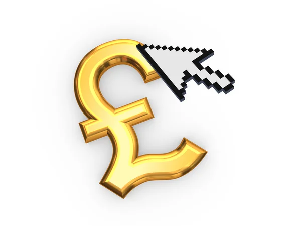 Cursor and symbol of pound sterling. — Stock Photo, Image