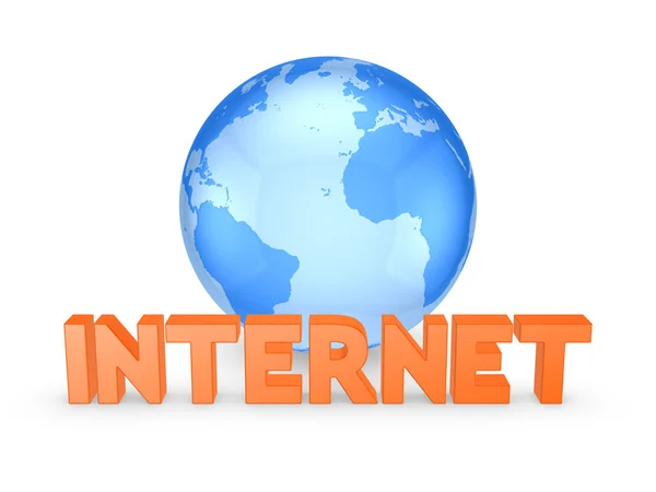 Globe and word INTERNET. — Stock Photo, Image