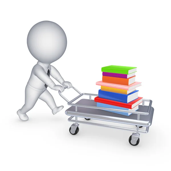 Stack of books on a pushcart. — Stock Photo, Image