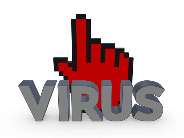 Cursor and word VIRUS. — Stock Photo, Image