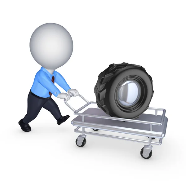 Wheel on a pushcart. — Stock Photo, Image