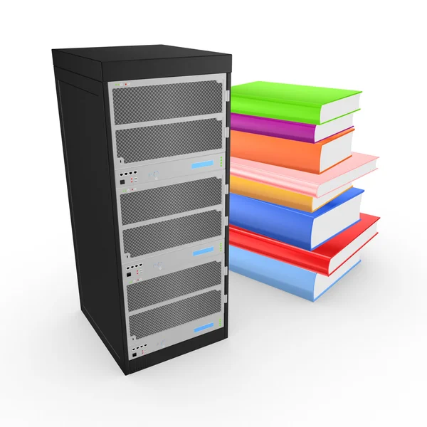 Server e libri colorati . — Foto Stock