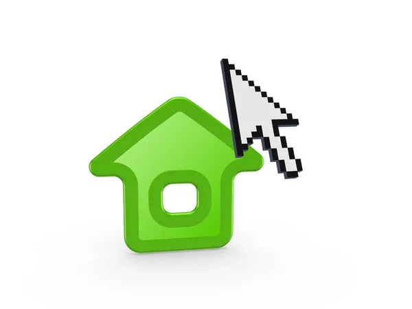 Cursor and home icon. — Stock Photo, Image