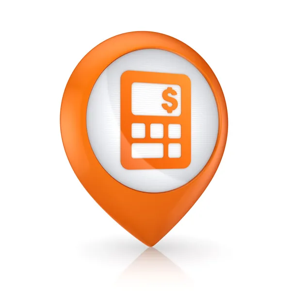 GPS-pictogram met symbool van Rekenmachine. — Stockfoto