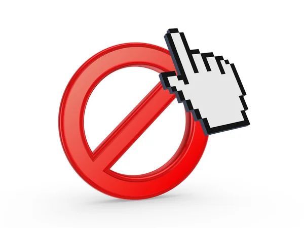 Cursor and symbol of ban. — Stock Photo, Image