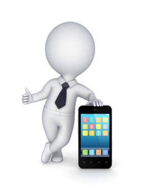 modern cep telefonu ile 3D küçük kişi.