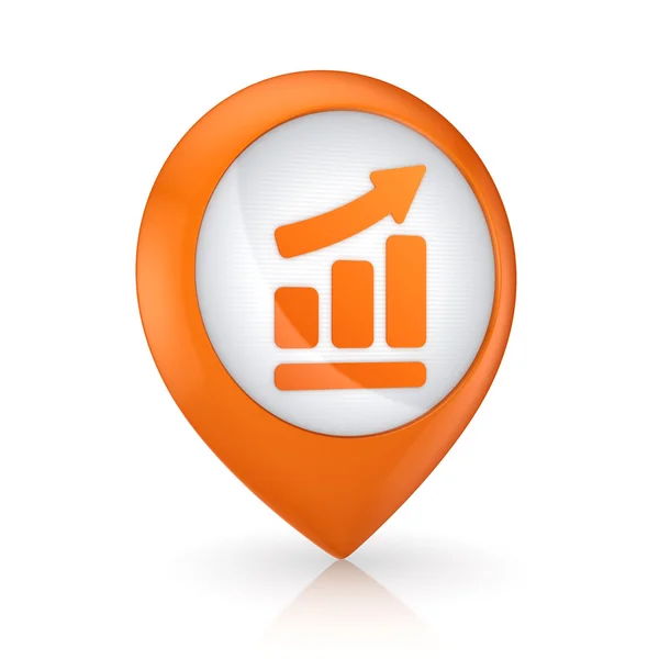 GPS icon with symbol of graph. — Stock Photo, Image