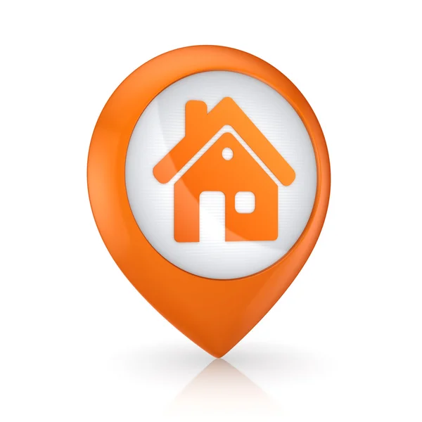 GPS-pictogram met symbool van huis. — Stockfoto