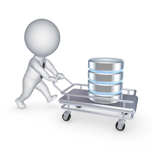 Symbol of database on a pushcart. — Stock Photo, Image