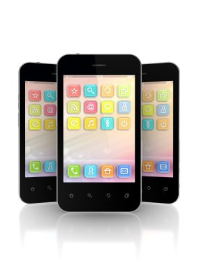 Modern cep telefonları.