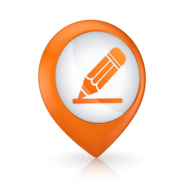 GPS ikona se symbolem Poznámkový blok. — Stock fotografie