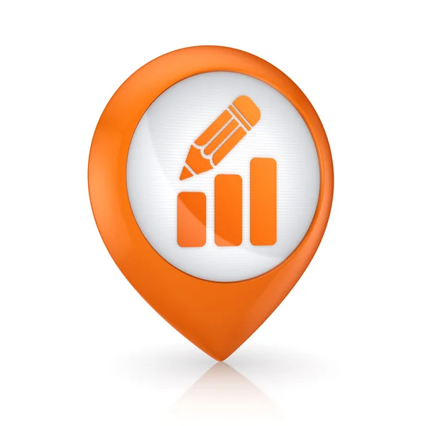 GPS icon with symbol of graph. — Stock Photo, Image