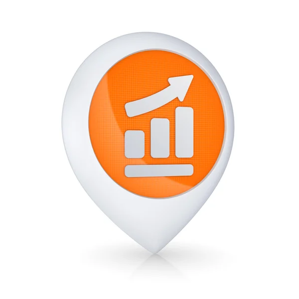 GPS icon with symbol of graph. — Stock Photo, Image