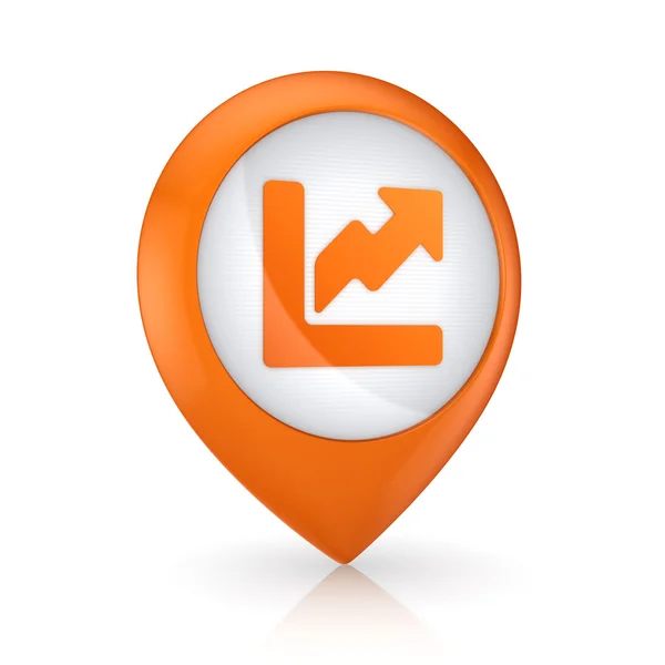 GPS icon with symbol of graph. — Stock Photo, Image