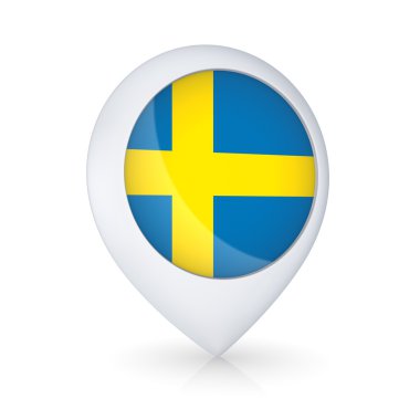 İsveç bayrağı ile GPS simge.