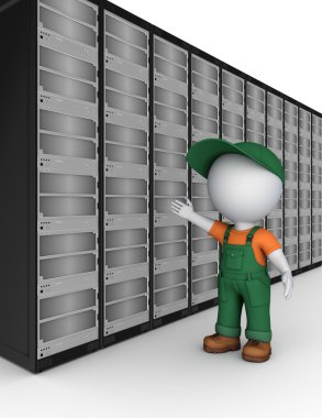 küçük bizzat 3D: sunucu yakın iş giysisi.