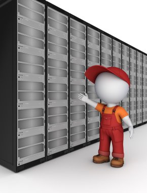 küçük bizzat 3D: sunucu yakın iş giysisi.