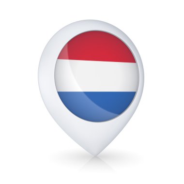 Hollanda bayrağı ile GPS simge.
