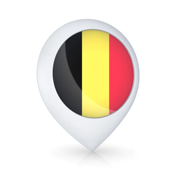 GPS icon with flag of Belgian. — Stock Photo, Image