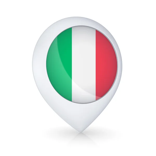 Icona GPS con bandiera italiana . — Foto Stock