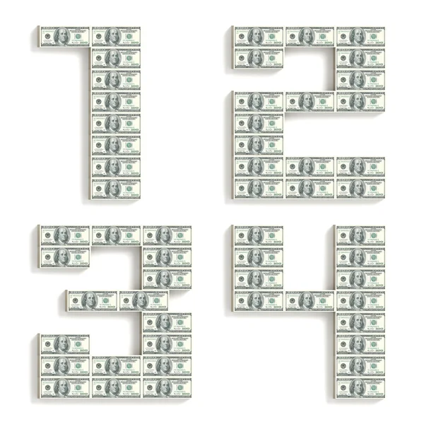 Numbers made of dollar packs. — Stock Photo, Image