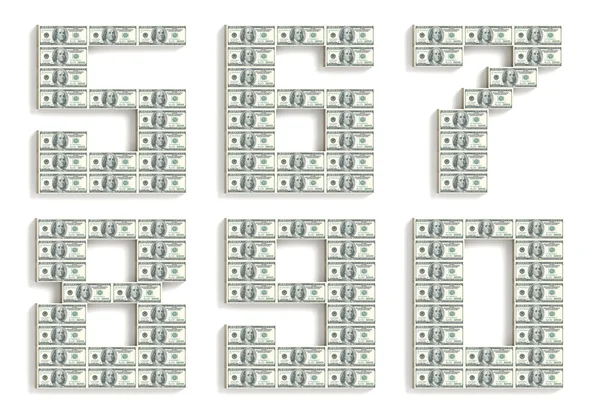 Numbers made of dollar packs. — Stock Photo, Image