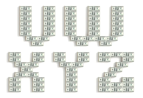 Font made of dollar packs. — Stock Photo, Image