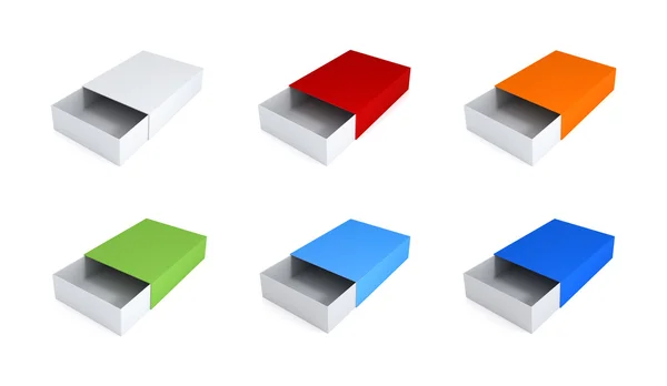 Conjunto de cajas de colores . — Foto de Stock