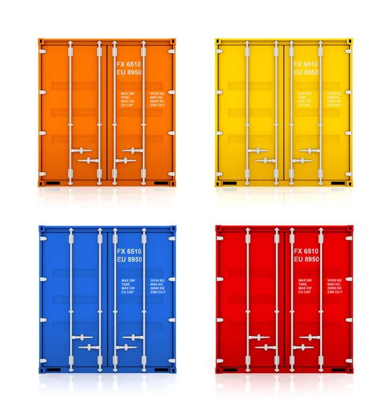 Sada barevných kontejnerů. — Stock fotografie