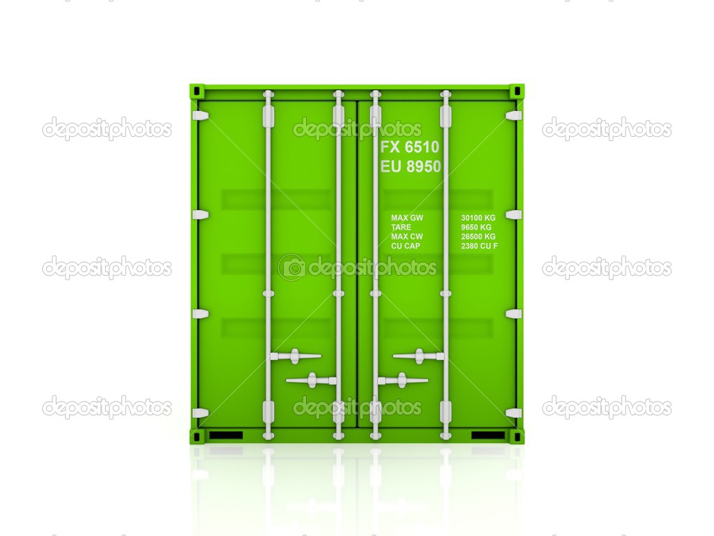 Green container.