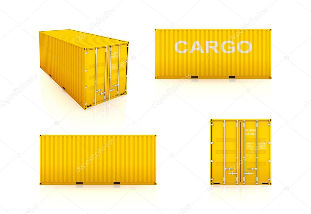 Set of colorful containers.