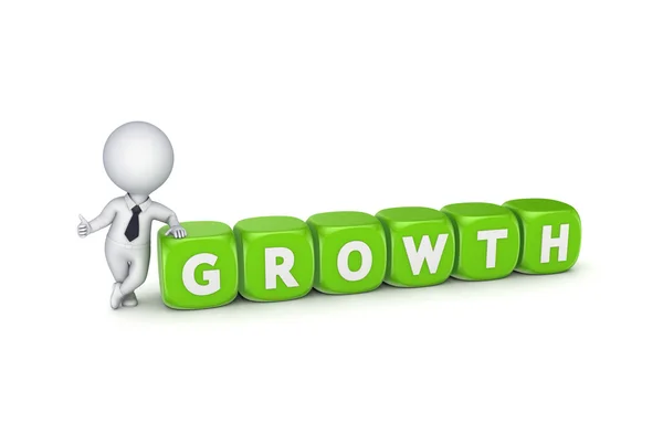 3d small person with word GROWTH. — Stock Photo, Image