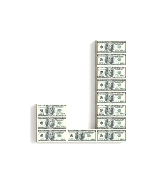 Buchstabe j aus Dollars. — Stockfoto