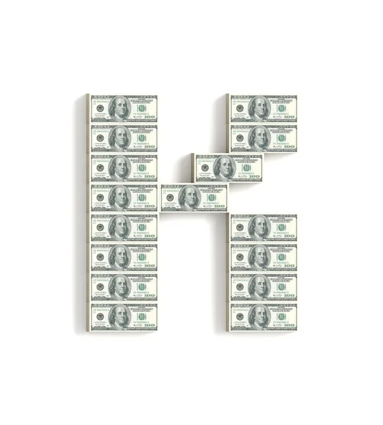Letter K made of dollars. — Stock Photo, Image