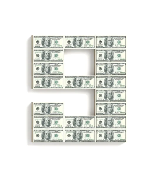 Nomor 9 terbuat dari dolar . — Stok Foto