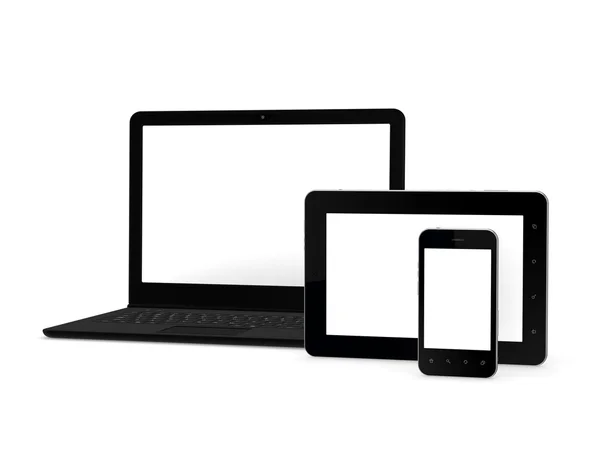 Notebook, cellulare e tablet PC . — Foto Stock